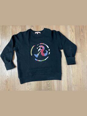 Richardson Black Multicolor Logo Crewneck Sweatshirt S